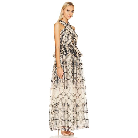 Ulla Johnson Black and Cream Maxi Dress - Picture 3 of 9